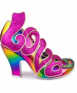 Irregular Choice Choose Love Peace 60's Pumps Pink New In 12 Irregular Choice Choose Love Peace 60's Pumps Pink New In