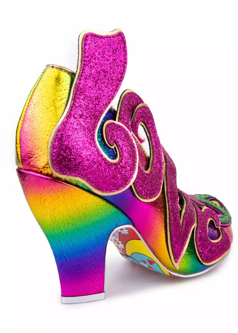 Irregular Choice Choose Love Peace 60's Pumps Pink New In 6 Irregular Choice Choose Love Peace 60's Pumps Pink New In