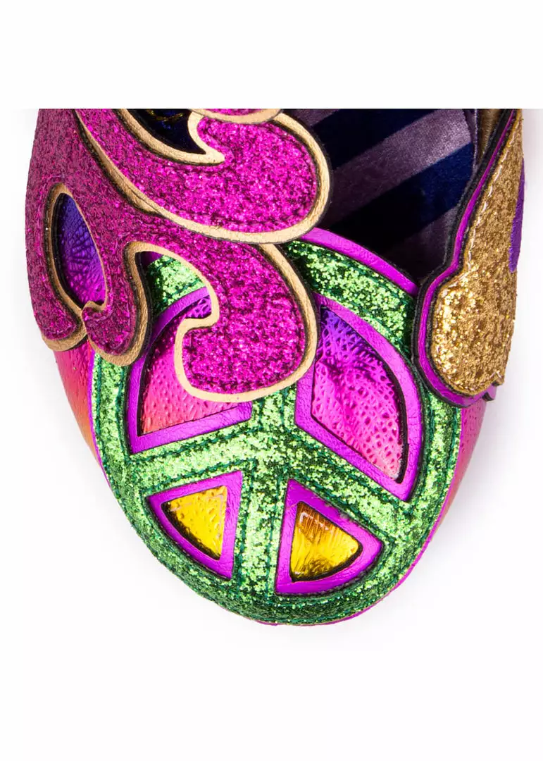 Irregular Choice Choose Love Peace 60's Pumps Pink New In 9 Irregular Choice Choose Love Peace 60's Pumps Pink New In