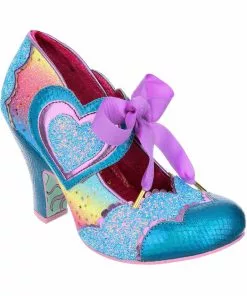 Irregular Choice Right On Heart 50's Pumps In Aqua
