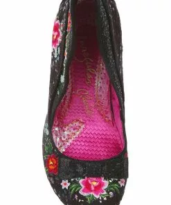 New In Irregular Choice Fancy Folk Pumps Black