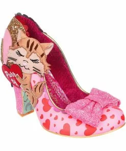 New In Irregular Choice Smitten Kittens Cat 50's Pumps Pink