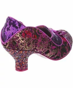 New In Irregular Choice Hold Up 40's Pumps Pink Purple