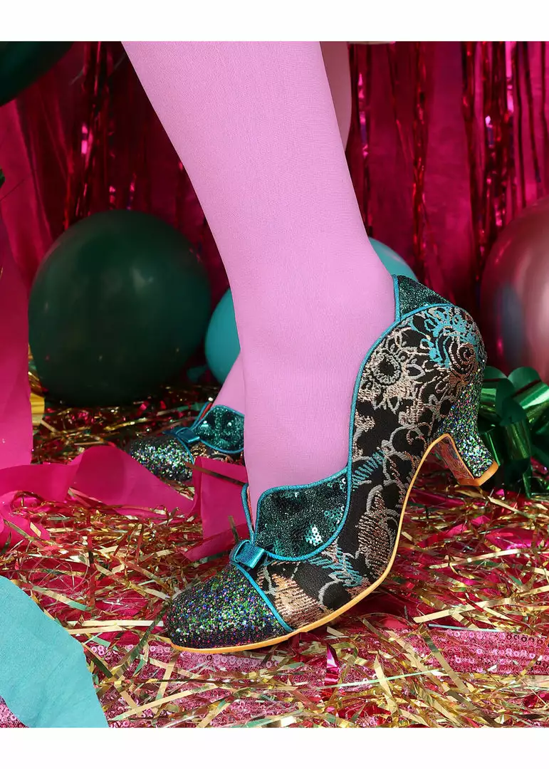 Irregular Choice Hold Up 40's Pumps Blue Green 4 Irregular Choice Hold Up 40's Pumps Blue Green