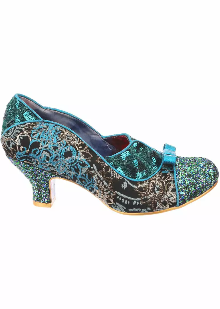 Irregular Choice Hold Up 40's Pumps Blue Green 5 Irregular Choice Hold Up 40's Pumps Blue Green