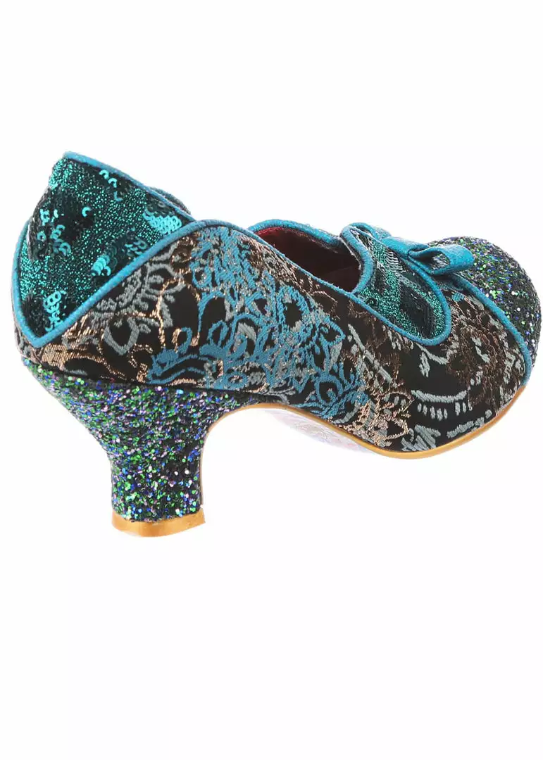 Irregular Choice Hold Up 40's Pumps Blue Green 6 Irregular Choice Hold Up 40's Pumps Blue Green