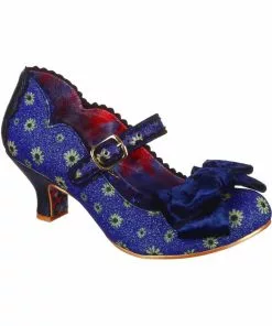 New In Irregular Choice Spring Breeze Flowers 60's Pumps Blue
