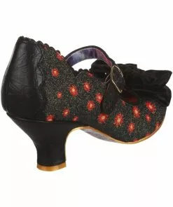 New In Irregular Choice Spring Breeze Flowers 60's Pumps Black