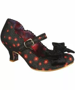 New In Irregular Choice Spring Breeze Flowers 60's Pumps Black