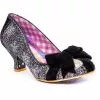 New In Irregular Choice Party Snow Queen 50's Pumps Black Silver 2 New In Irregular Choice Party Snow Queen 50's Pumps Black Silver