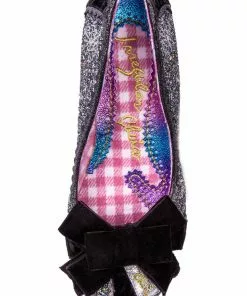 New In Irregular Choice Party Snow Queen 50's Pumps Black Silver