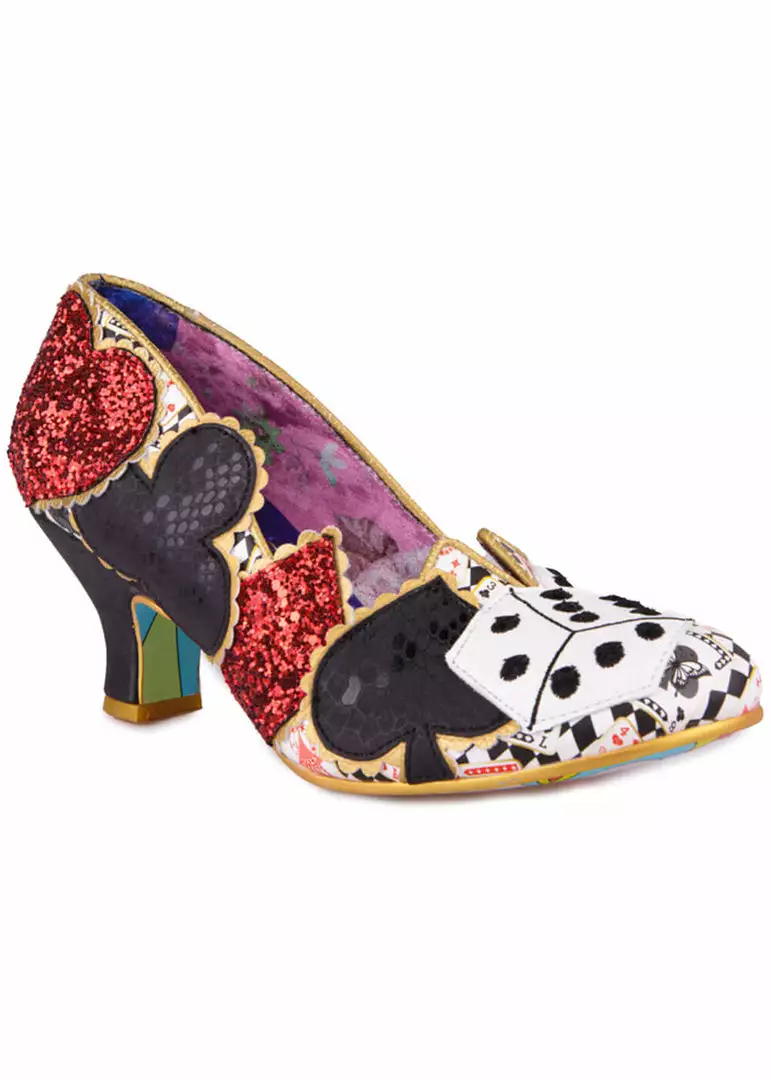 Irregular Choice Playing Cards Showdown 50's Pumps Black New In 3 Irregular Choice Playing Cards Showdown 50's Pumps Black New In