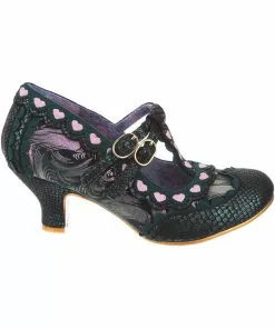 Irregular Choice Serendipity Hearts 50's Pumps Green New In
