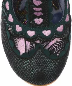 Irregular Choice Serendipity Hearts 50's Pumps Green New In