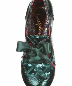 Irregular Choice Cobbles 40's Pumps Dark Green New In