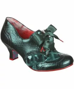 Irregular Choice Cobbles 40's Pumps Dark Green New In