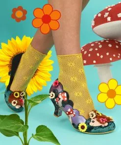 Irregular Choice Hedgerow Happiness 50's Pumps Green New In