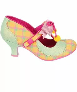 New In Irregular Choice Charming Chum Tartan 40's Pumps Mint Yellow 11 New In Irregular Choice Charming Chum Tartan 40's Pumps Mint Yellow