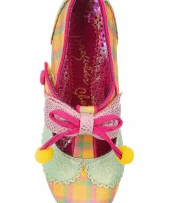 New In Irregular Choice Charming Chum Tartan 40's Pumps Mint Yellow 10 New In Irregular Choice Charming Chum Tartan 40's Pumps Mint Yellow