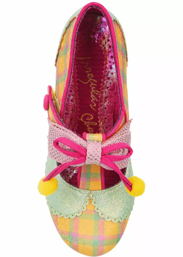 New In Irregular Choice Charming Chum Tartan 40's Pumps Mint Yellow 6 New In Irregular Choice Charming Chum Tartan 40's Pumps Mint Yellow
