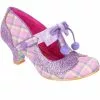 Irregular Choice Charming Chum Tartan 40's Pumps Lilac New In