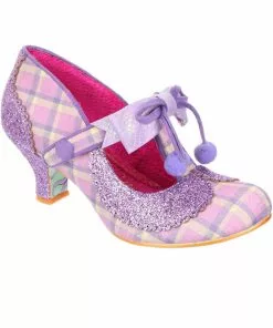 Irregular Choice Charming Chum Tartan 40's Pumps Lilac New In