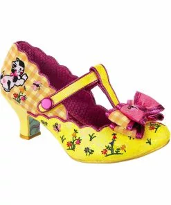 Irregular Choice Catching Butterflies Cat Pumps Yellow