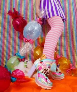 Irregular Choice Sprinkle Town Boots Blue New In 12 Irregular Choice Sprinkle Town Boots Blue New In