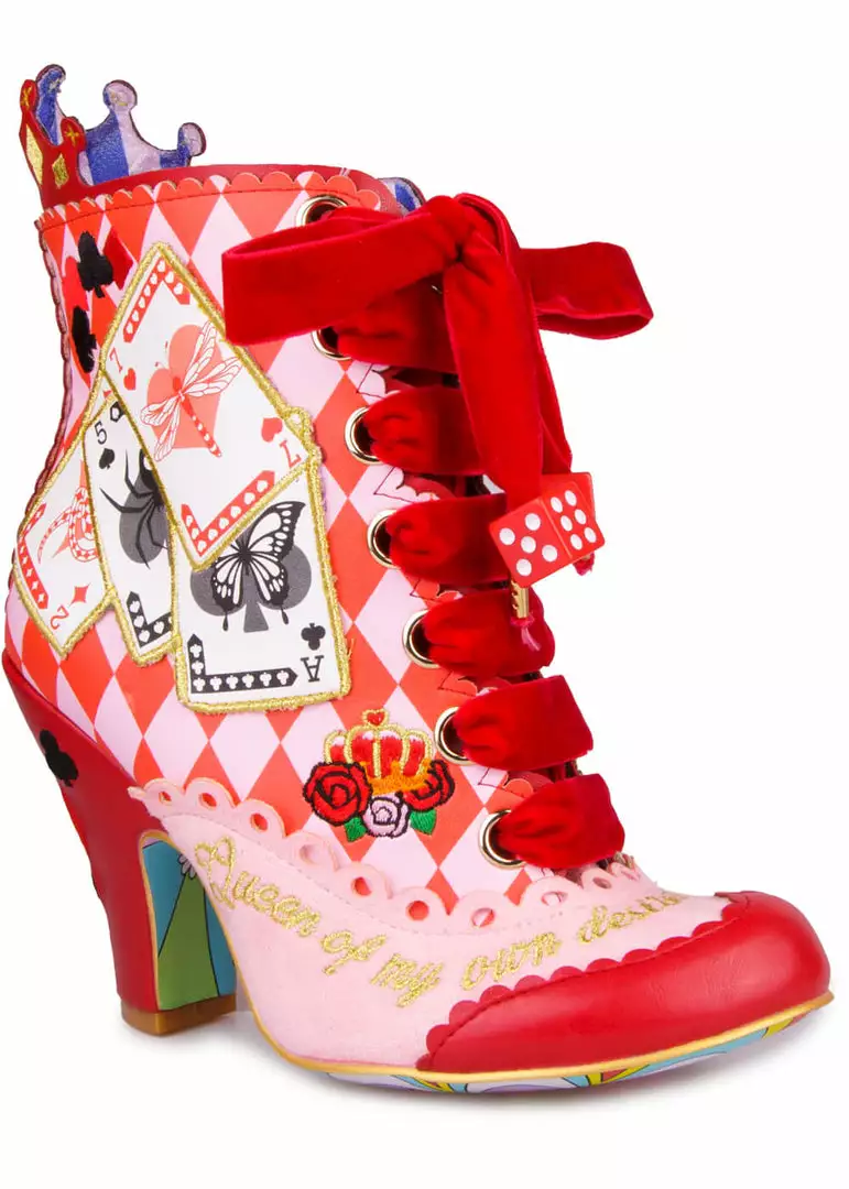 New In Irregular Choice Playing Cards Full House Boots Red 3 New In Irregular Choice Playing Cards Full House Boots Red
