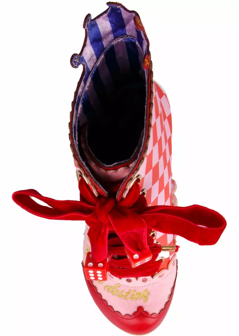 New In Irregular Choice Playing Cards Full House Boots Red 8 New In Irregular Choice Playing Cards Full House Boots Red