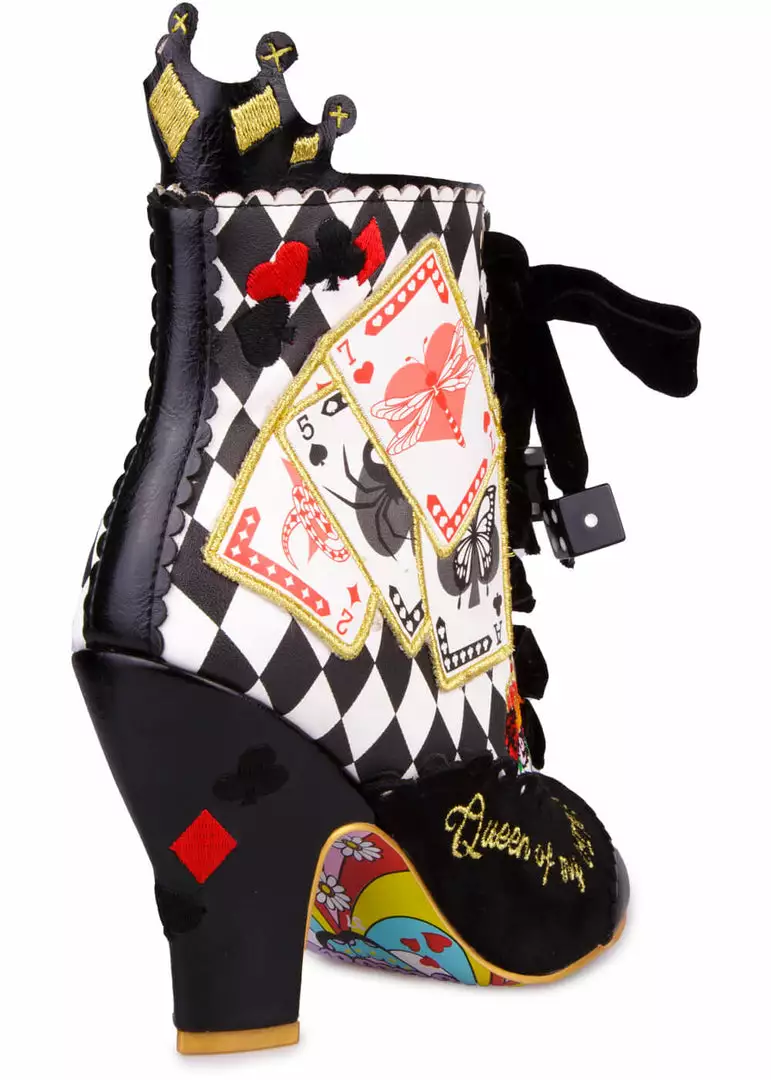 Irregular Choice Playing Cards Full House Boots Black New In 7 Irregular Choice Playing Cards Full House Boots Black New In