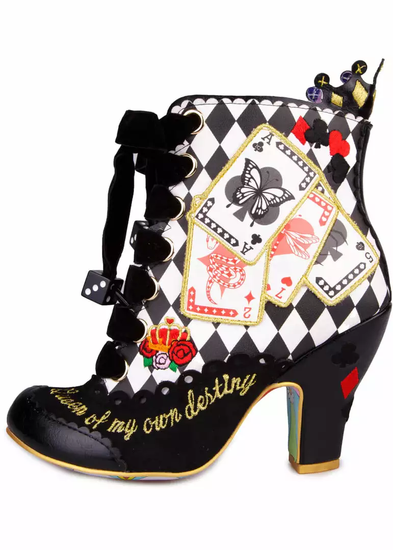 Irregular Choice Playing Cards Full House Boots Black New In 10 Irregular Choice Playing Cards Full House Boots Black New In