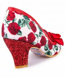 New In Irregular Choice Kanjanka Floral 50's Pumps Red