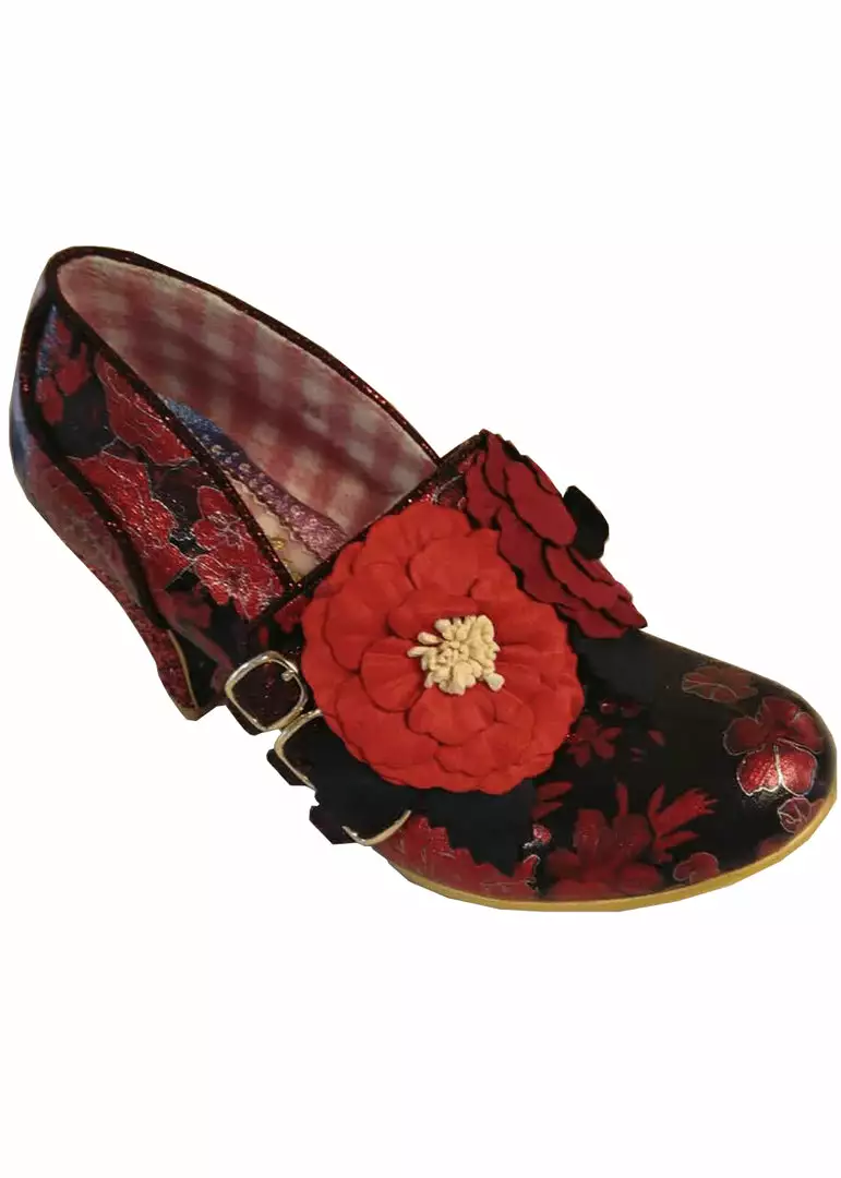 Irregular Choice Busy Bea Floral 40's Pumps Red New In 3 Irregular Choice Busy Bea Floral 40's Pumps Red New In