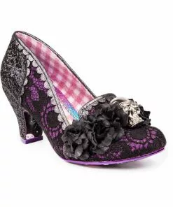 New In Irregular Choice Halloween Dark Daydream Lace Pumps Black