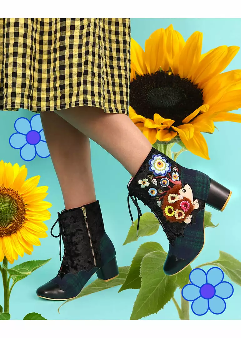 Irregular Choice Hedge Hugs 60's Boots Black 4 Irregular Choice Hedge Hugs 60's Boots Black