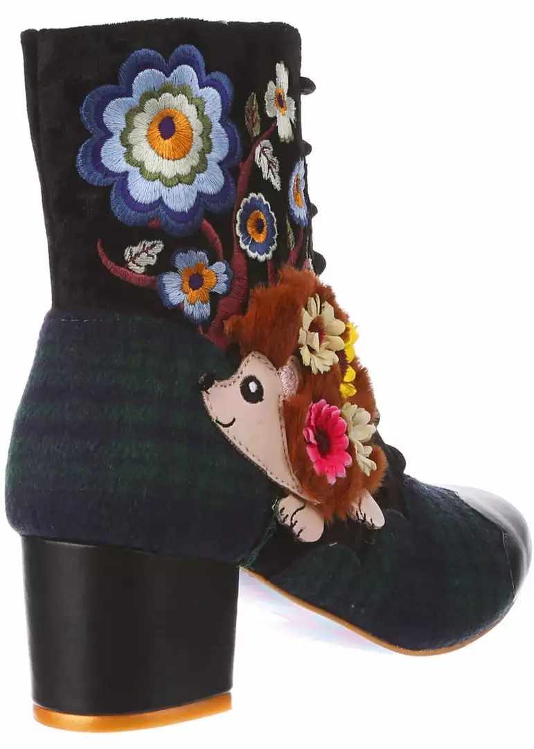 Irregular Choice Hedge Hugs 60's Boots Black 6 Irregular Choice Hedge Hugs 60's Boots Black