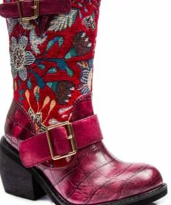 Irregular Choice Great Escape Floral Boots Red New In