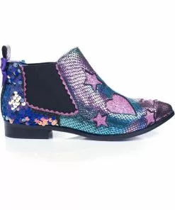 New In Irregular Choice Starlight Impress 70's Booties Purple
