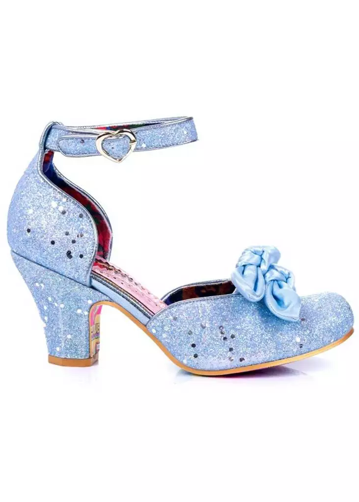 Irregular Choice Flickety Kiss Glitter 50's Pumps Blue 6 Irregular Choice Flickety Kiss Glitter 50's Pumps Blue