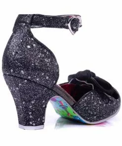 New In Irregular Choice Flickety Kiss Glitter 50's Pumps Black