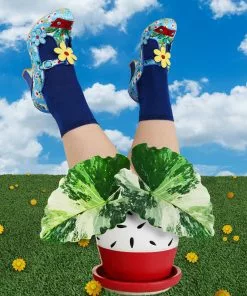 New In Irregular Choice Happy Houseplant Pumps Blue