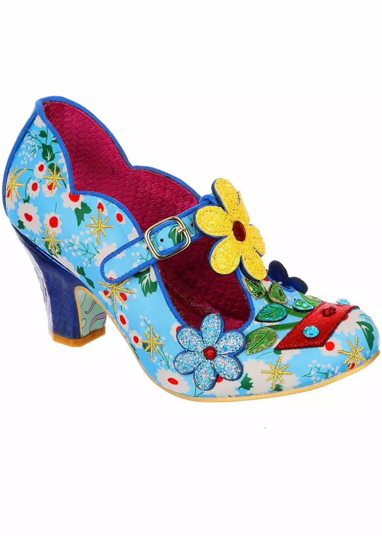 New In Irregular Choice Happy Houseplant Pumps Blue 3 New In Irregular Choice Happy Houseplant Pumps Blue