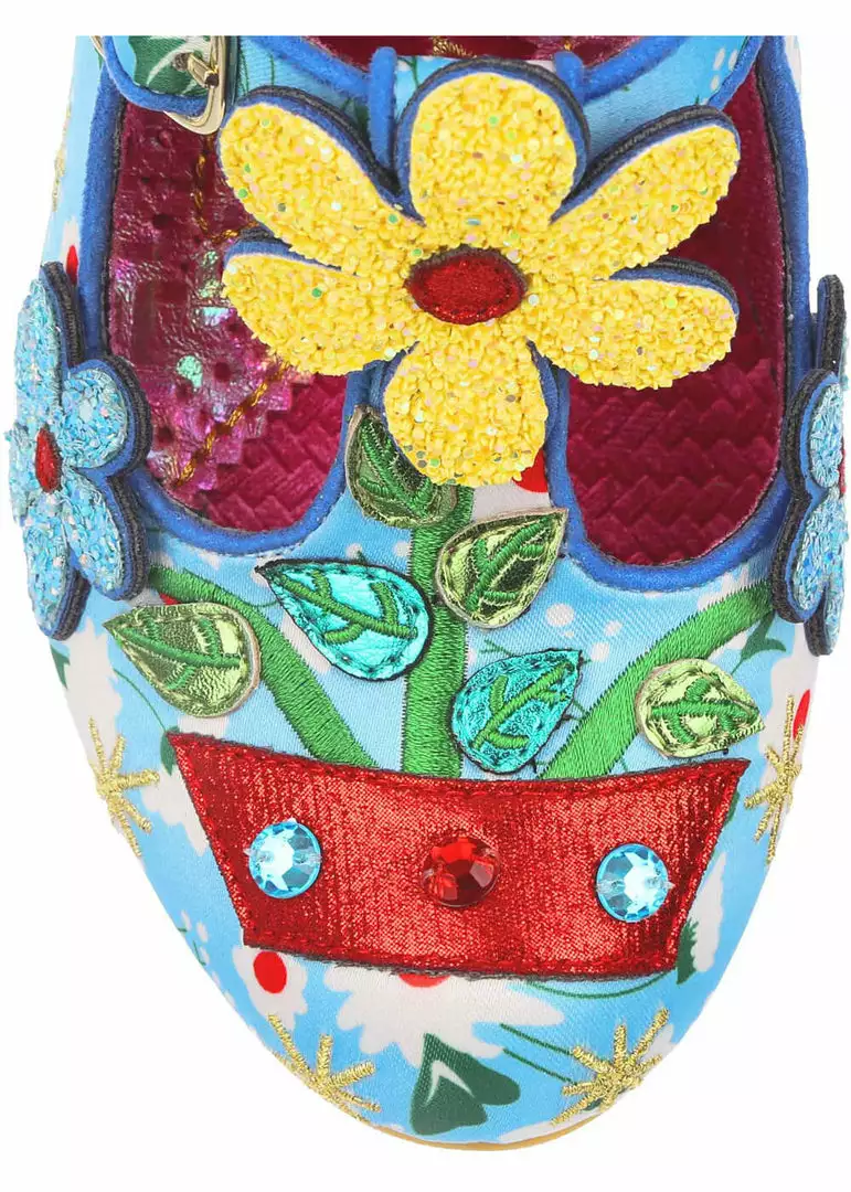 New In Irregular Choice Happy Houseplant Pumps Blue 8 New In Irregular Choice Happy Houseplant Pumps Blue