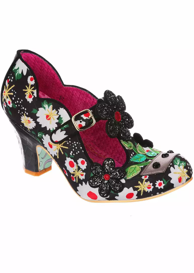 Irregular Choice Happy Houseplant Pumps Black New In 3 Irregular Choice Happy Houseplant Pumps Black New In