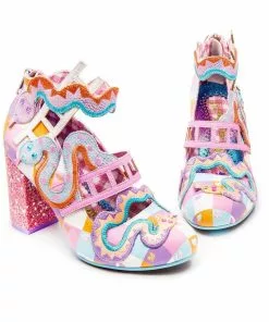 Irregular Choice Snakes N Adders 80's Pumps Pink