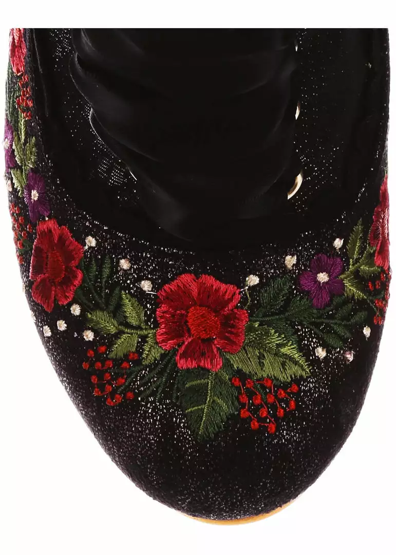 Irregular Choice Garden Walk 40's Boots Black New In 5 Irregular Choice Garden Walk 40's Boots Black New In