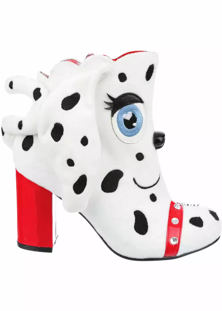 Irregular Choice Pooch Perfect Dog 60's Boots White New In 6 Irregular Choice Pooch Perfect Dog 60's Boots White New In