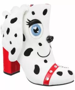 Irregular Choice Pooch Perfect Dog 60's Boots White New In