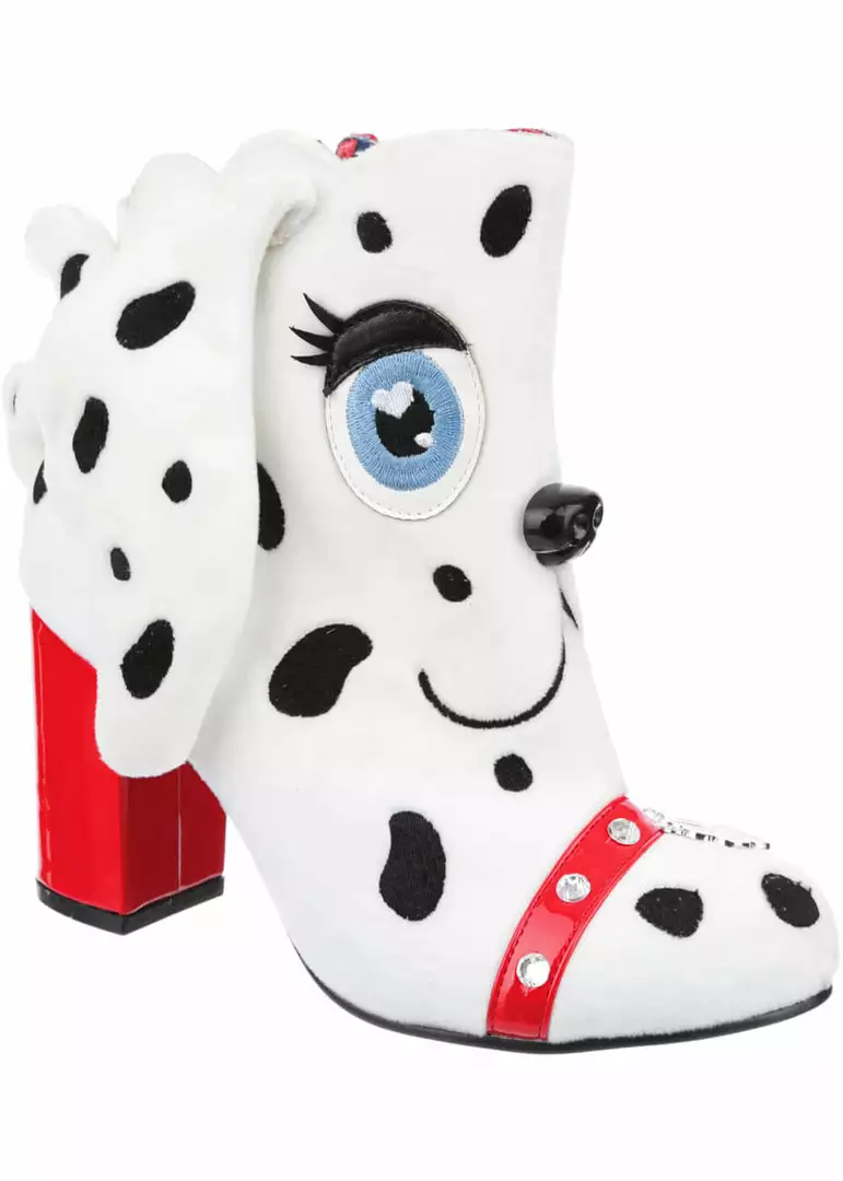 Irregular Choice Pooch Perfect Dog 60's Boots White New In 3 Irregular Choice Pooch Perfect Dog 60's Boots White New In